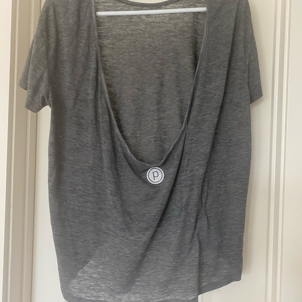 Pure Barre pony tee with low scoop back